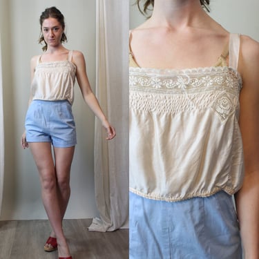 1930s CAMISOLE silk lace top small | new spring 