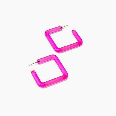 Quad hoop earrings, hot pink