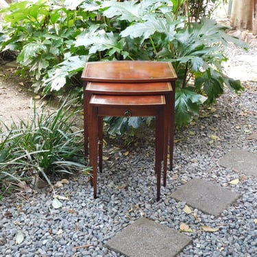 Vintage Leather Top Nesting Tables