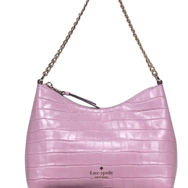 Kate Spade - Light Pink Croc Embossed Leather Crossbody Bag