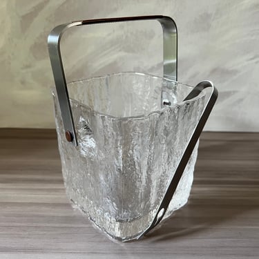 Vintage Hoya Scandinavian Crystal Ice Glass Bucket 
