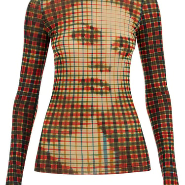 Jean Paul Gaultier Mesh Tartan Face Top With Unique Women