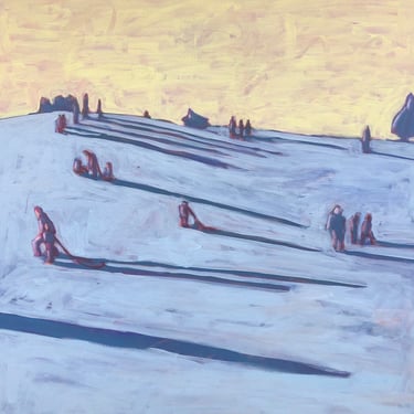 Sledding Hill  |  Original Acrylic Painting on Deep Edge Canvas 24 x 24 