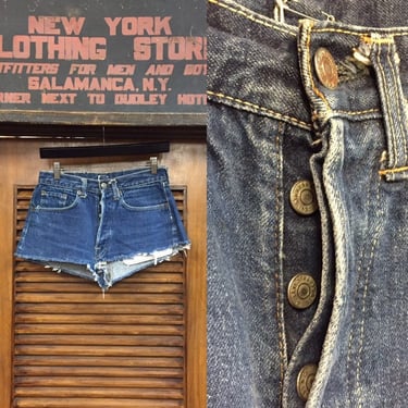 Vintage 1960’s Levi’s Big E Denim Cut Off Shorts w28, Vintage Jeans, Vintage Denim, Daisy Dukes, Button Fly, Vintage Clothing 
