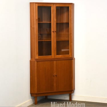 Danish Modern Teak Corner Cabinet 