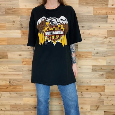 Harley Davidson Motorcycles 1989 Vintage Eagle Tee Shirt 