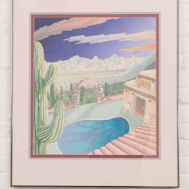 Desert Courtyard Lithograph Signed