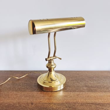 Vintage Brass Banker’s Desk Lamp 