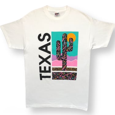 Vintage 90s Signal Sports Texas Abstract Art Destination/Souvenir Style Single Stitch Graphic T-Shirt Size Large 