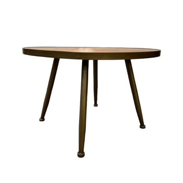 Round Wood Top Gold Leg Mid Century Style Coffee Table EK221-196