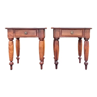 Nichols & Stone Birch One Drawer Side Tables - a Pair 