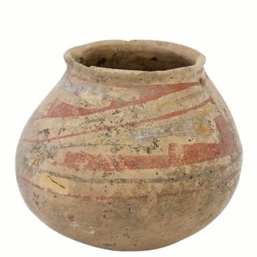 Anasazi Mogollon Culture Casa Grande Style Polychrome Pottery Vessel Olla Jar with Suspension Carry Holes 