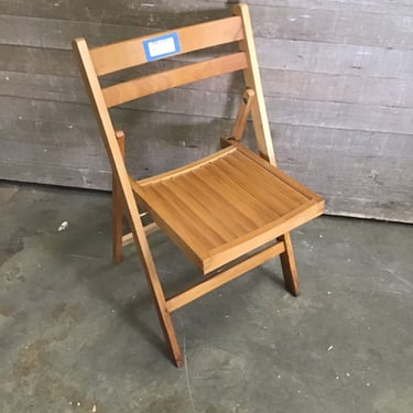 Vintage Wood Slat Folding Chair (Tacoma)