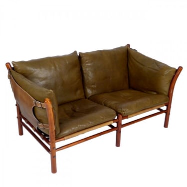 Arne Norell Leather "Ilona" 2 Seat Sofa From Sweden