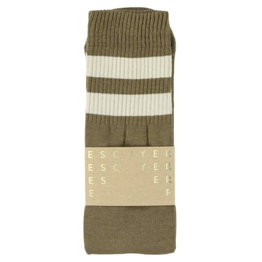 Unisex Tube Socks in Khaki + Ecru