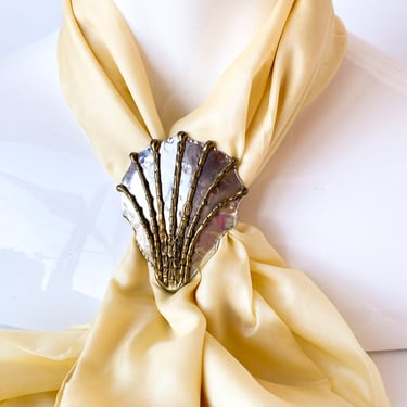 Mixed Metal Shell Scarf Ring