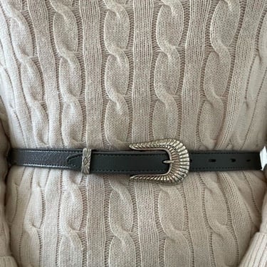 Vintage Womens Nocona Gray Leather Western Rodeo Cowgirl Hippie Belt Sz S 