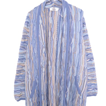 1980s Textured Wool Longline Cardigan