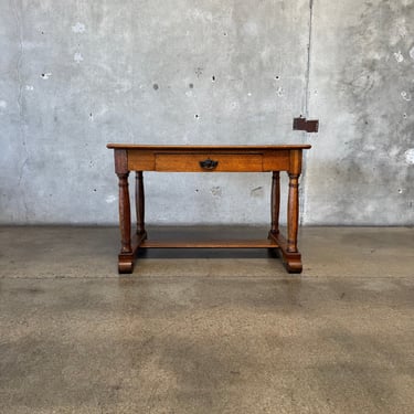 Antique Tiger Oak Desk / Hall Table / Console