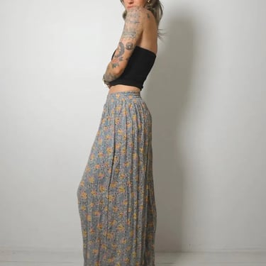 90's Floral Wide Leg Trousers