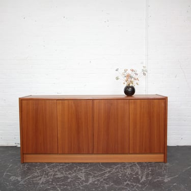 Vintage MCM Scandinavian style teak wood credenza w/ 2 drawers Canada | Free delivery in NYC and Hudson Valley areas 