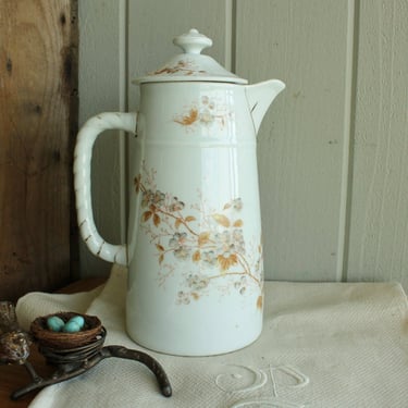 Antique Austrian China Chocolate Pot 