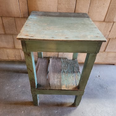 Rustic Painted Table 17" x 17" x 27"