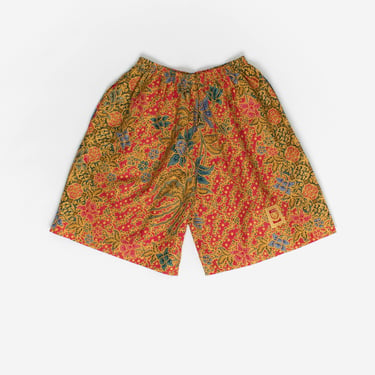 Vintage colourful cotton shorts with paisley floral pattern - XS / Small 