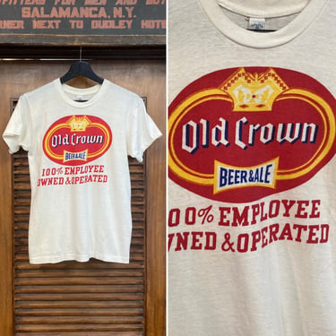 Vintage 1960’s “Old Crown” Beer Company Factory Cotton T-Shirt, 60’s Tee Shirt, Vintage Clothing 