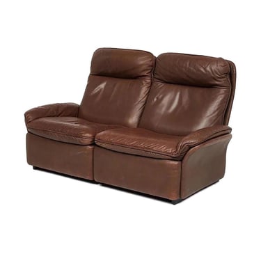 De Sede Brown Leather Settee 