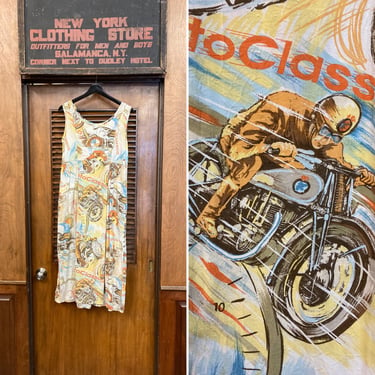 Vintage 1980’s Jams World Motorcycle Print MC Racing Dress, Vintage 1980’s Dress, Motorcycle Print, 1980’s Clothing, Vintage Style 