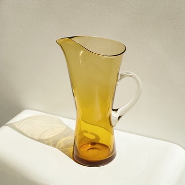 Amber Blown Glass Pitcher