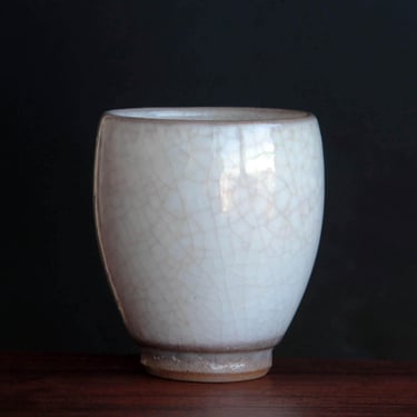 Vintage Otaru Kiln Pottery | White Glaze Tea Cup 