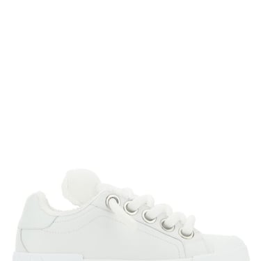 DOLCE &amp; GABBANA White nappa leather Portofino sneakers