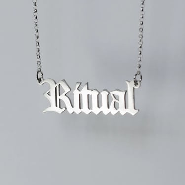 STERLING SILVER RITUAL NAMEPLATE NECKLACE