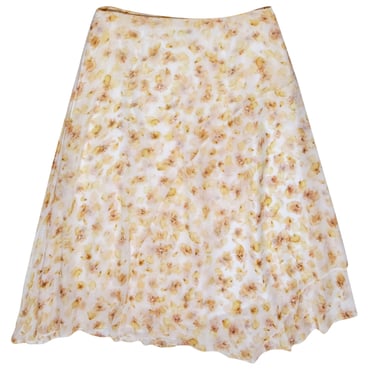 Vince - Yellow Floral Print Midi Skirt Sz 8