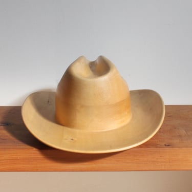 Trompe L'Oeil Carved Wood Sculpture Cowboy Hat Alphonso Bini Italian Art Italy 