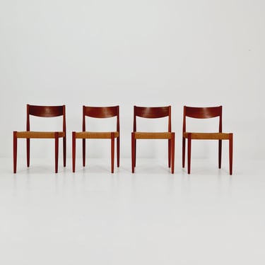 MidCentury Danish Teak Dining Chairs By Poul M.Volther for Frem Rojle 1960s, set of 4 