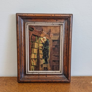 Vintage Buco Austria The Bookworm Framed Art 