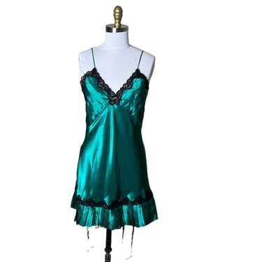 victoria secret green slip dress Vintage Victoria Secret Teal & Blue Slip Dress – Highways 26 main image 1