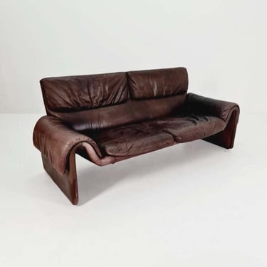 Mid-Century De Sede DS-2011/01 Buffalo Dark Brown leather-3 seats sofa, 2011 Switzerland 