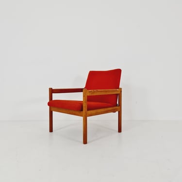 Midcentury Swedish lounge chair oak by Oiva Parviainen, Futura Möbler AB, Tibro, 1960s 