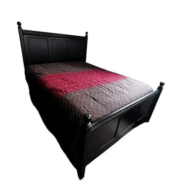 RH Black 3 Panel Blaine Queen Size Bed MB244-01