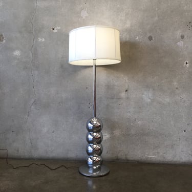 Mid Century Stacked Ball Chrome Floor Lamp