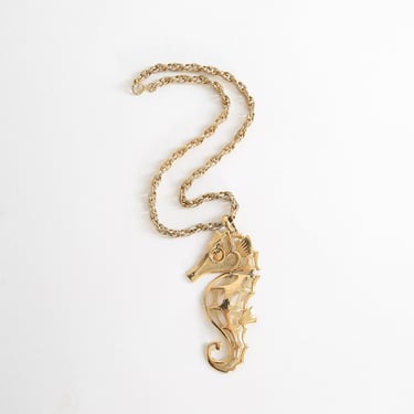 Vintage Alan gold tone Seahorse necklace 