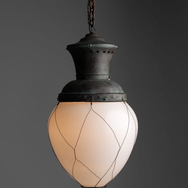Opaline & Copper Lantern