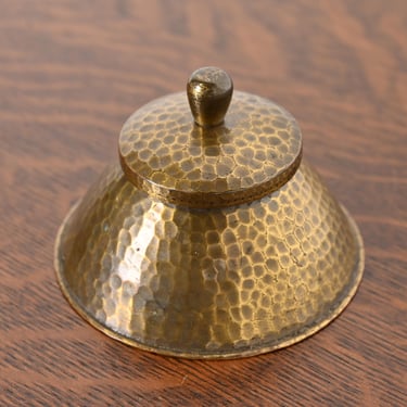 Roycroft Arts & Crafts Hammered Brass Over Copper Inkwell