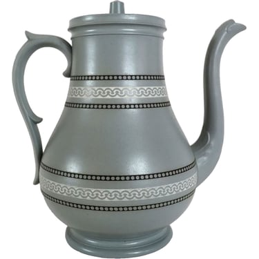 Antique English E. J. Ridgway & Son Stoneware Dublin Pattern Coffee Pot 