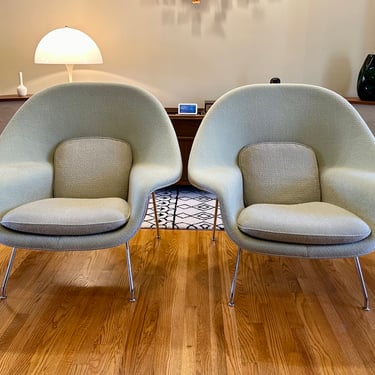 Matched Pair of Knoll Labeled Womb Chairs by Eero Saarinen, Large Size - Free Shipping 
