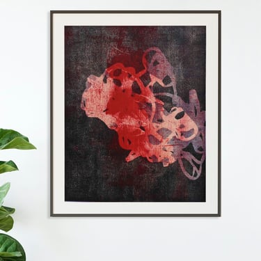 Untitled in red - Monotype Print